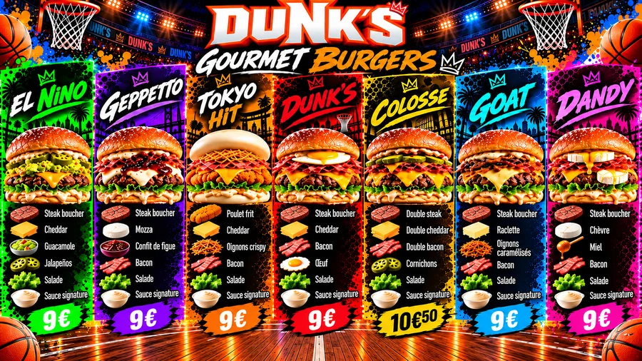 Menu DUNK’S – Gourmet Burgers